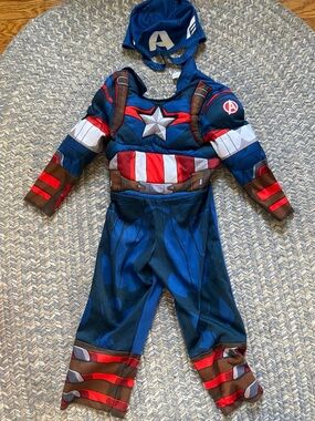 Marvel Kids Blue, Red & White Captain-Inspired Costume with Mask